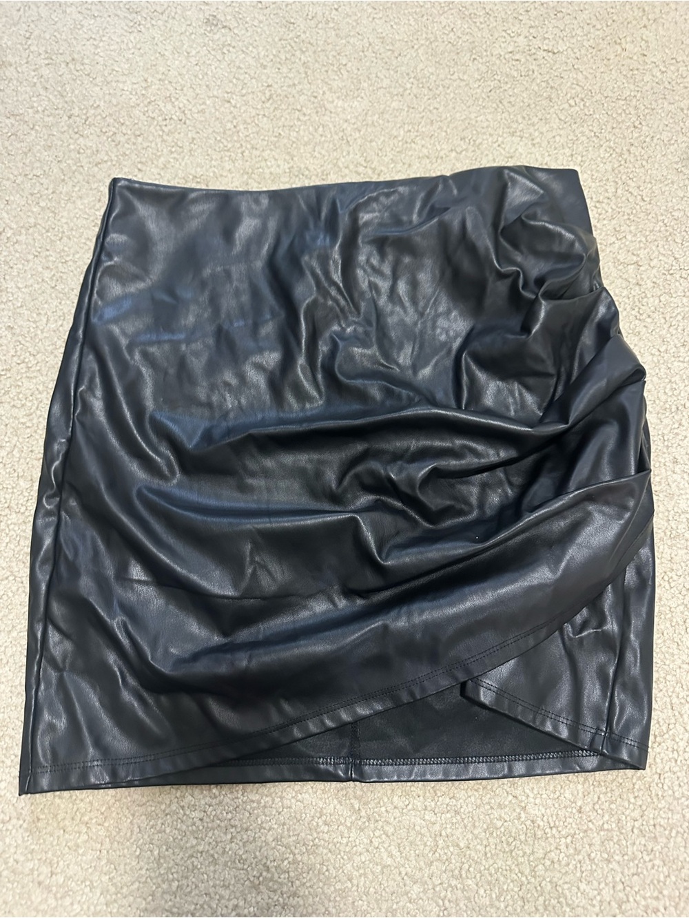 Faux Leather Black Mini Skirt